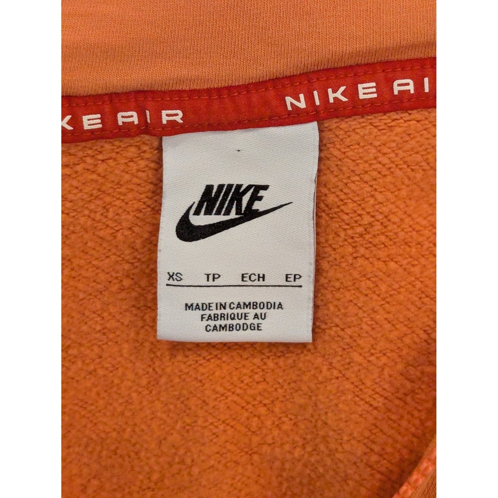 Nike Air Cropped Full Zip Hoodie Womens XS Orange Sweatshirt Y2K Athleisure - Picture 7 of 10